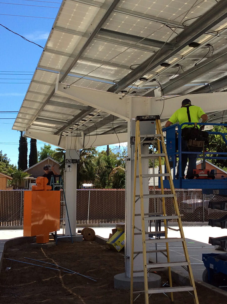 installing solar array