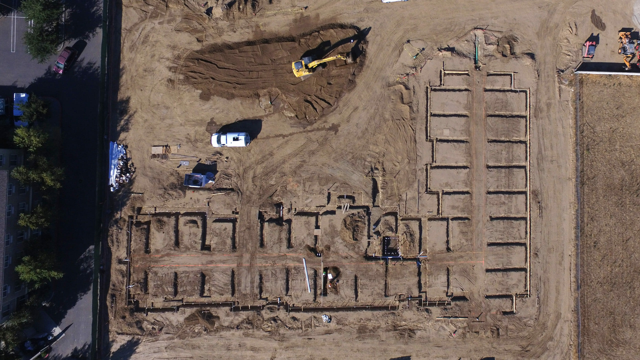 aerial view of grading project