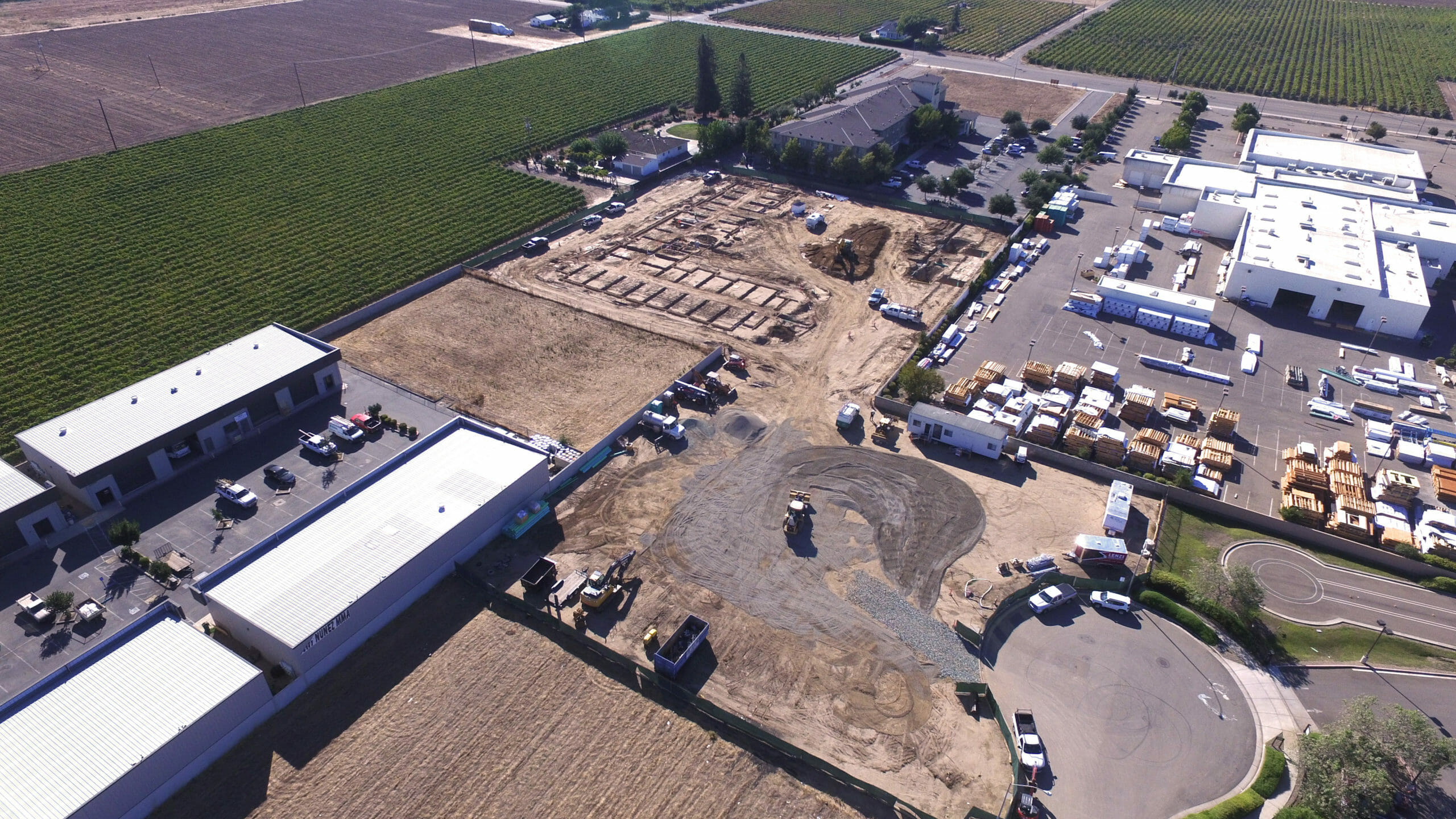 aerial view of earth grading