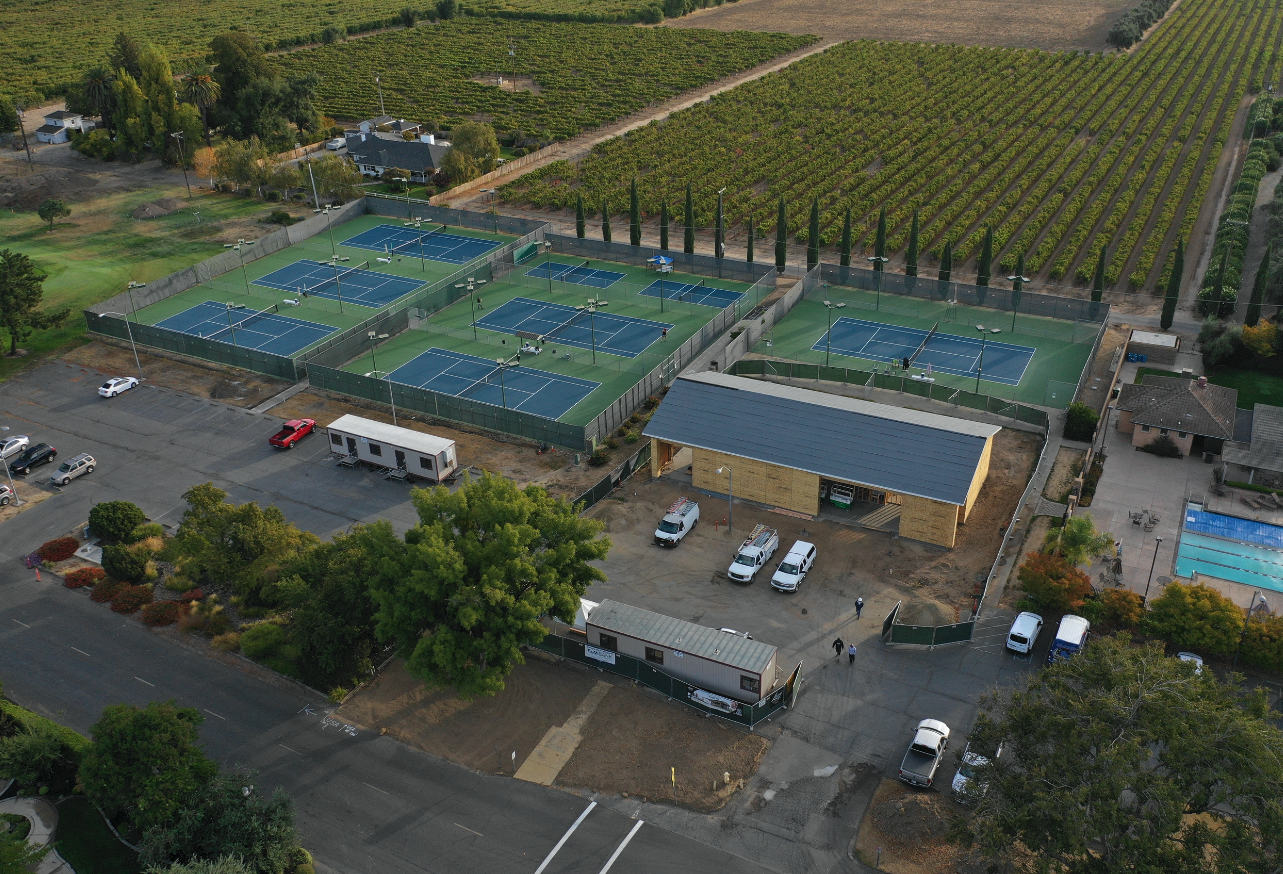 drone view tennis courts