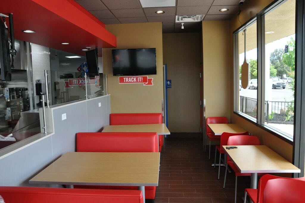Domino's seating area