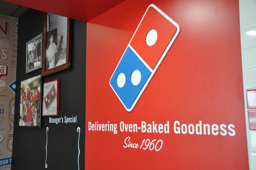 Domino's wall sign