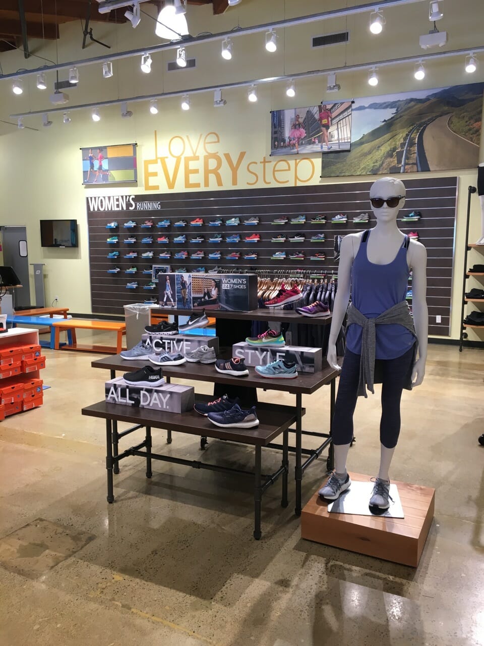 shoe display with mannequin